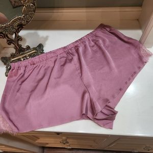 Victoria's Secret Mauve 100% Polyester Lace Trim Pajama Shorts Sz XL